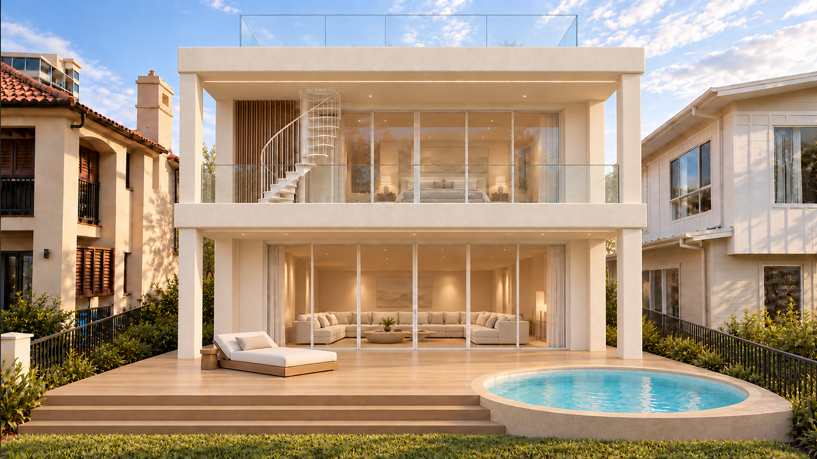 Project Seven waterfront elevation shown in full
